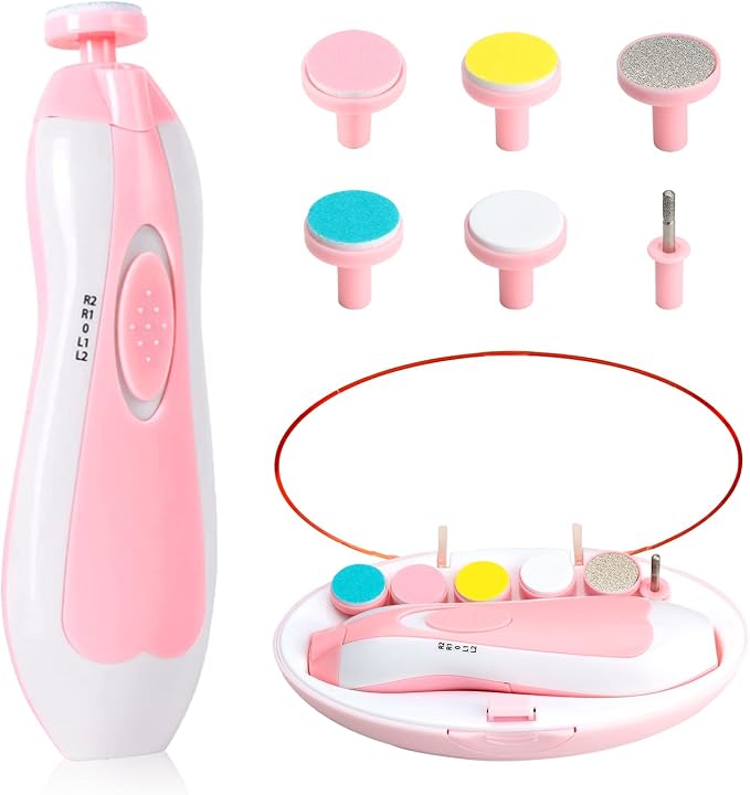 Baby Nail Trimmer Electric-6 in 1 Baby Nail File Clippers Infant Grooming Kit by Qunlionslife