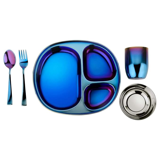 Ahimsa Stainless Steel Kids Dinnerware Set by Ahimsa