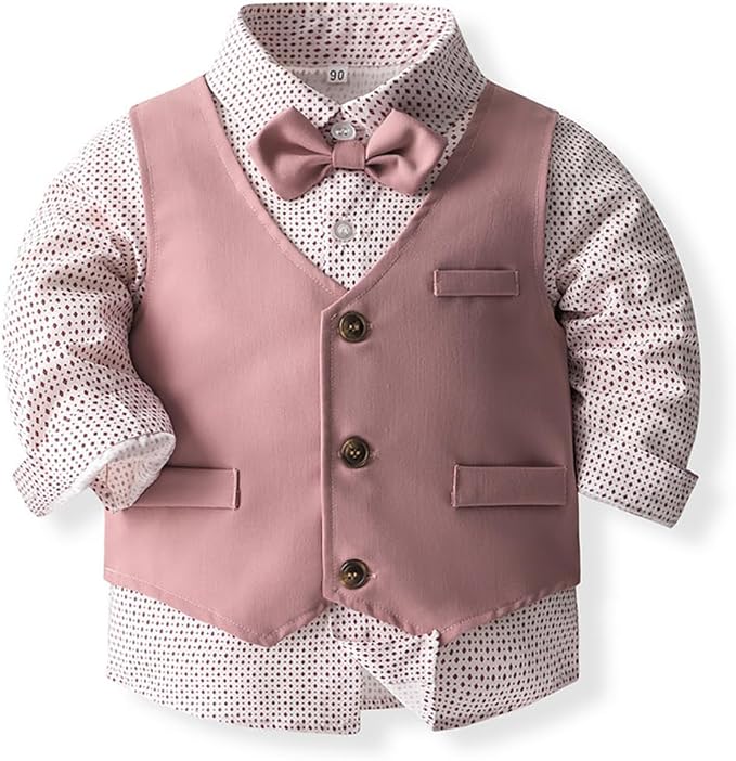 ARTMINE Toddler Boy Clothes Suit Gentleman Wedding Outfits, Formal Dress - Image 3