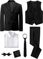 A&J DESIGN Boys 7-Piece Formal Suit Ring Bearer Outfit - Image 3
