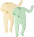JunNeng Viscose from Bamboo Baby Sleeper, Newborn Footie Pajamas by JunNeng