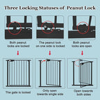 WAOWAO Triple Lock Baby Gate Extra Wide 86.22-90.55" Pressure Mounted Walk - Image 3