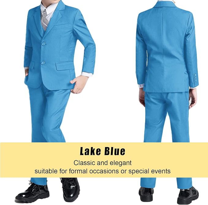 Boys’ Formal Suit 5 Piece Set, Toddler Tuxedos - Image 4