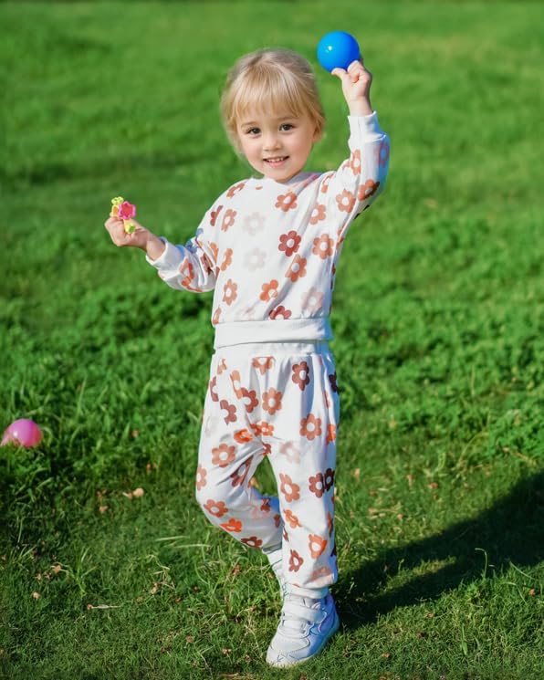 ZOEREA Toddler Baby Girl Clothes Long Sleeve Pullover Tops + Pants Set Floral - Image 6