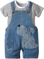 Cute Baby Boy Clothes Suit Toddler Boys' Striped long Sleeve T-Shirt+Denim by Unknown