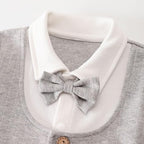 HUAANIUE Newborn Baby Boys Gentleman Romper One Piece Long Sleeve Bowtie Outfit - Image 5