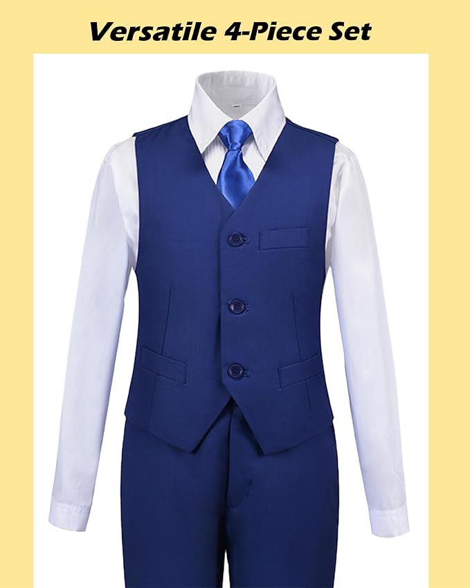 Boys’ Formal Suit 5 Piece Set, Toddler Tuxedos - Image 4