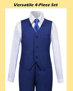 Boys’ Formal Suit 5 Piece Set, Toddler Tuxedos - Image 4