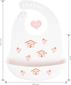 2 Pack Silicone Baby Bibs Adjustable Fit Waterproof Bib - Image 2