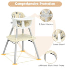 BABY JOY High Chair, 5 in 1 Convertible Highchair - Image 3