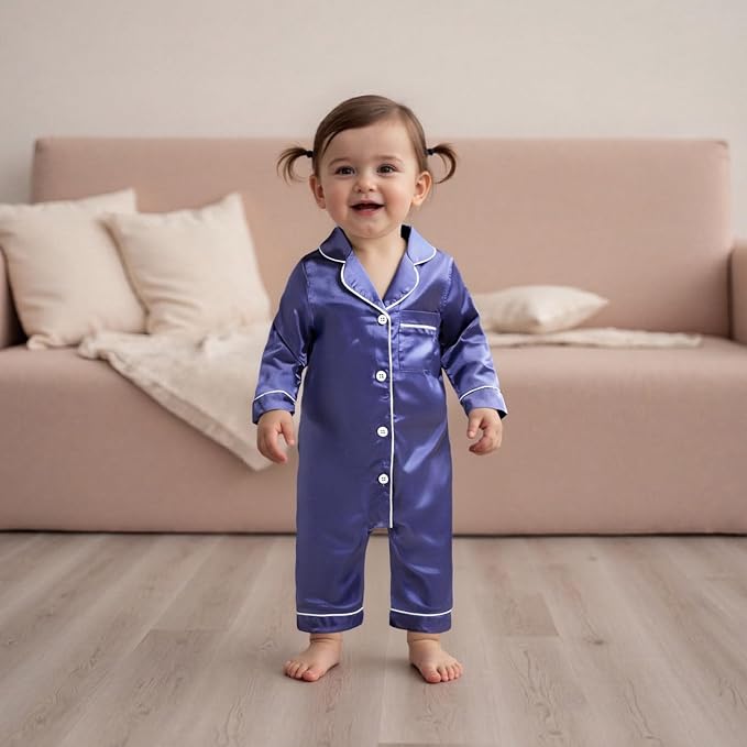MAINESAKA Newborn Baby Girl Boy One Piece Pajama Romper Sleep Jumpsuit Silk - Image 3