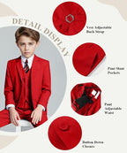 Visaccy Boys Suits Slim Fit Dress Clothes Ring Bearer Outfit - Image 2
