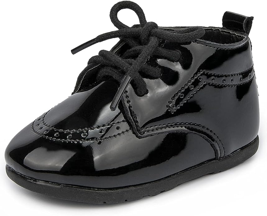 ohsofy Infant Baby Boy Oxford Shoes PU Leather Loafers Rubber and Soft Sole by ohsofy