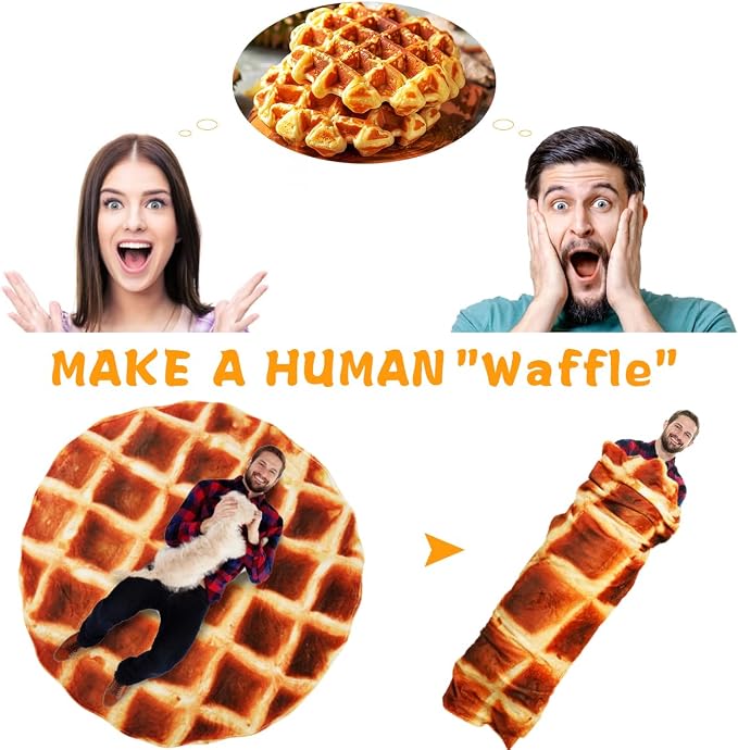 Lhedon Waffle Blanket Adult Size, 71 inch Food Blanket, Birthday Gifts - Image 3