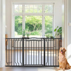 53.1-62.5 Inch Extra Wide Baby Gate, Pressure Mounted Dog Gate Indoor, Walk by Mornyray
