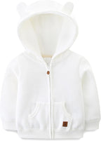 Baby Hoodie Sherpa Lined Zip up Light Fleece Jacket Solid Bear Coat Fall Winter by Unknown