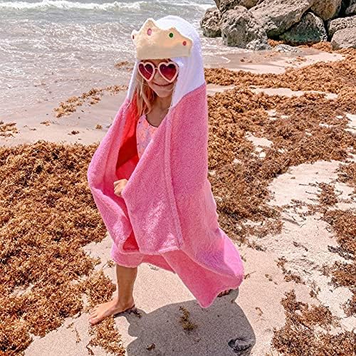 Hooded Baby Towel for Kids 2-8 | Large 100% Cotton Baby Towel for Girls in Pink - Image 3