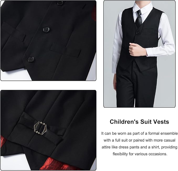 Boys Suit for Kids Teens Formal 5 Piece Tuxedo Suit Set - Image 4