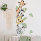 44.88 x 11.75 Inch Watercolor Jungle Animal Wall Decals - Image 3