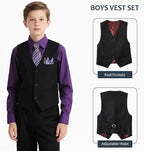 Boys Suits Formal Dress Vest and Pants Set - Image 3