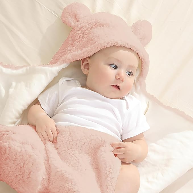Baby Swaddle Blanket Boys Girls Cute Bear Plush Essential Receiving Blanket - Image 9