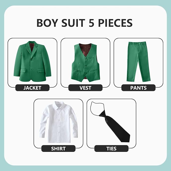 Boys' 5 Piece Formal Suit Set - Image 2