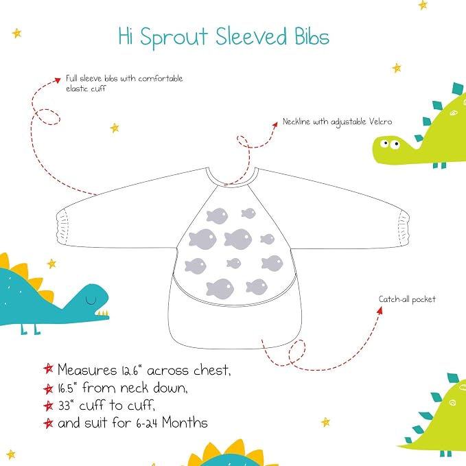 Infant Toddler Baby Waterproof Sleeved Bib, Bib - Image 5