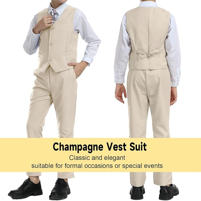 Boys’ Formal Suit 5 Piece Set, Toddler Tuxedos - Image 5