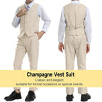 Boys’ Formal Suit 5 Piece Set, Toddler Tuxedos - Image 5