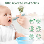 ME.FAN Silicone Baby Feeding Spoons 6 Pack First Stage Infant Spoons - Image 4