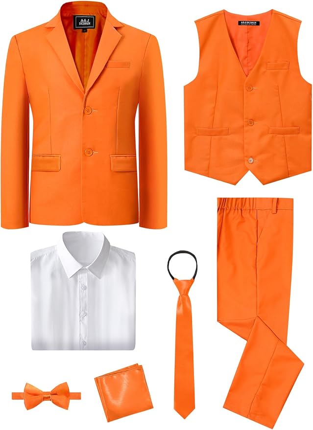 A&J DESIGN Boys 7-Piece Formal Suit Ring Bearer Outfit - Image 3