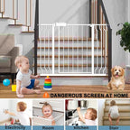 29-34 Inch Wide Baby Gate for Stairs Dog Gate Indoor Pressure Mounted No Drill - Image 8
