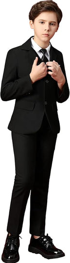 Boy's Suit Formal Slim Fit 5 Pieces Suit Set Blazer Vest Pants - Image 6