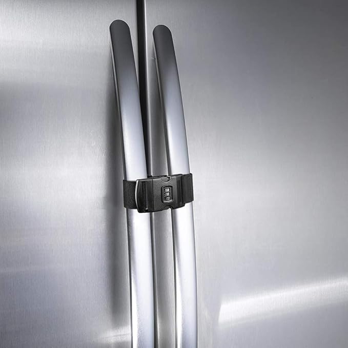 Fridge Freezer Refrigerator Cabinet Lock Latch, Adjustable French Door Guard by FresherAcc