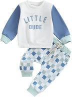 Kupretty Toddler Baby Boy Fall Winter Clothes Color Block Long Sleeve by Kupretty