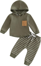 2Pcs Baby Boys Hoodie Tops Pants Set Dinosaur Deer Print Sweatsuit Fall Winter by CIYCUIT