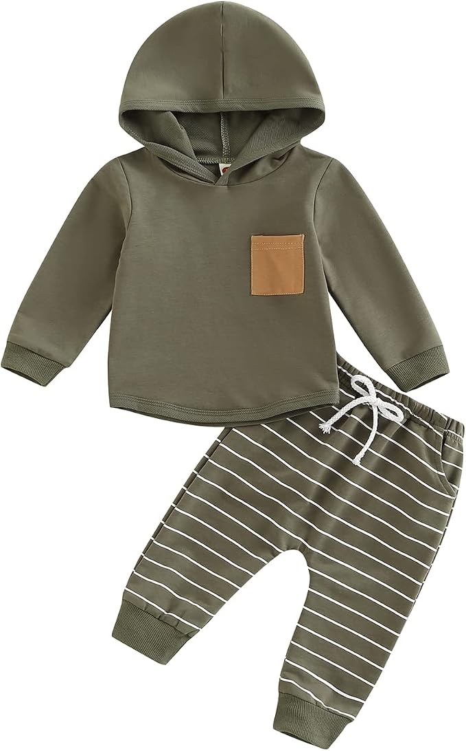 2Pcs Baby Boys Hoodie Tops Pants Set Dinosaur Deer Print Sweatsuit Fall Winter by CIYCUIT