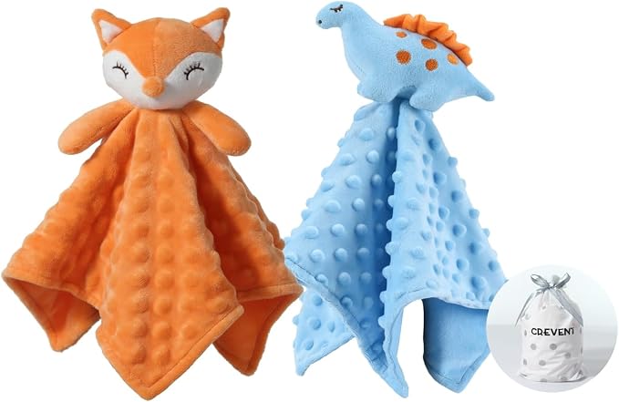 CREVENT Cozy Plush Baby Security Blanket, Loveys by CREVENT