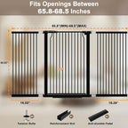 40.55" Extra Tall Dog Gate for Doorways & Stairs, 65.8-68.5" Extra Wide - Image 6