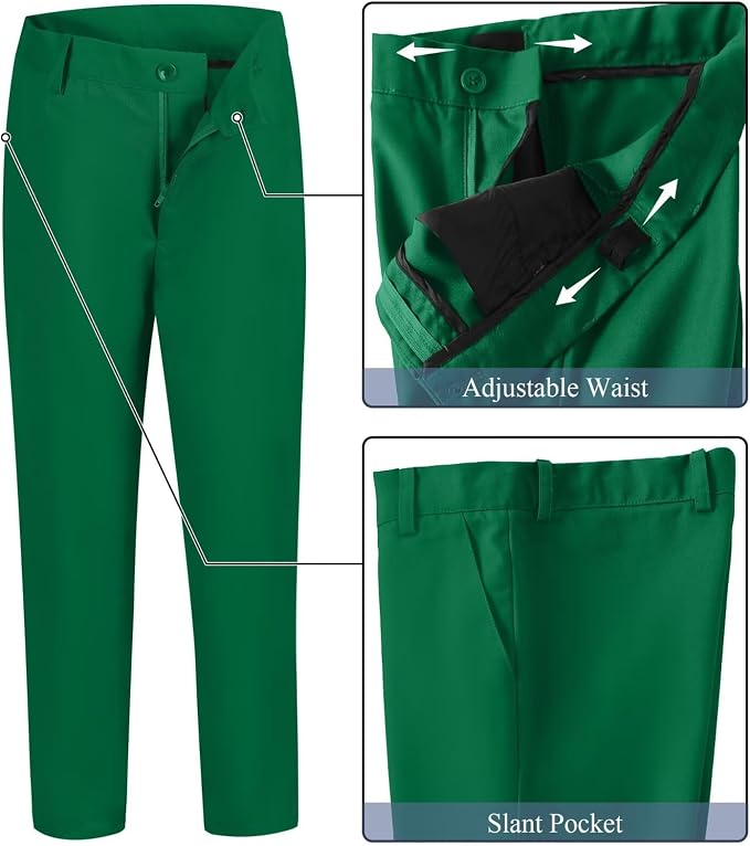 Boy's Suit Formal Slim Fit 5 Pieces Suit Set Blazer Vest Pants - Image 5