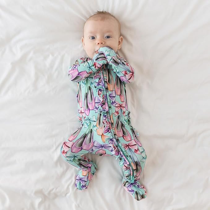 Posh Peanut Footie Pajamas for Baby Girls – Sleepers in Viscose from Bamboo - Image 5