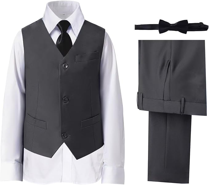 Boys' Suits Formal Slim Fit Tuxedo Boys Vest and Pants Set by DHTS