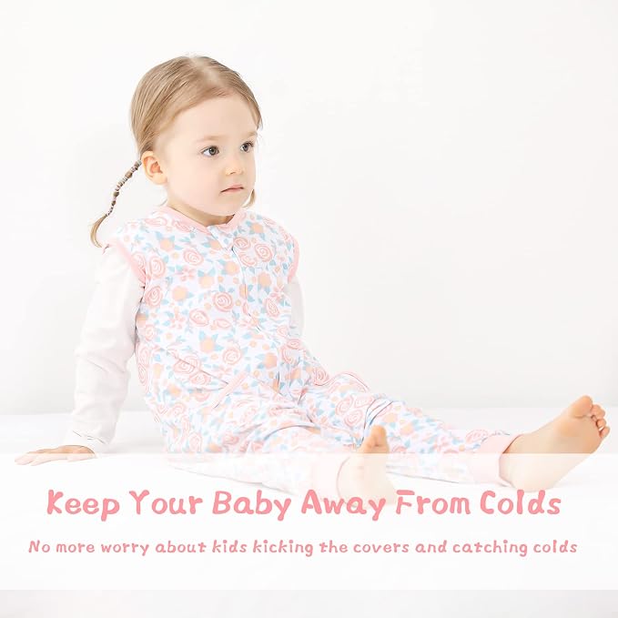 WONDAY Toddler Sleep Sack with Feet, 0.5 Tog Sleeping Sacks - Image 6