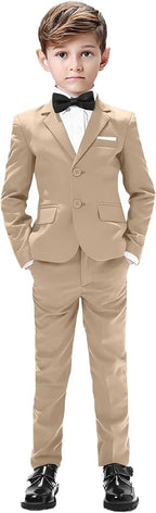 Boys Suits 5 Pieces Slim Fit Blazer Pants Black Blue Outfit Suit by Sailiiny