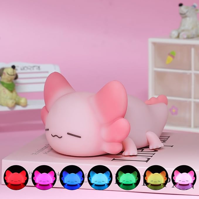 Tremdwoto Axolotl Night Light for Kids, 7 Color Changing Cute Axolotl - Image 2