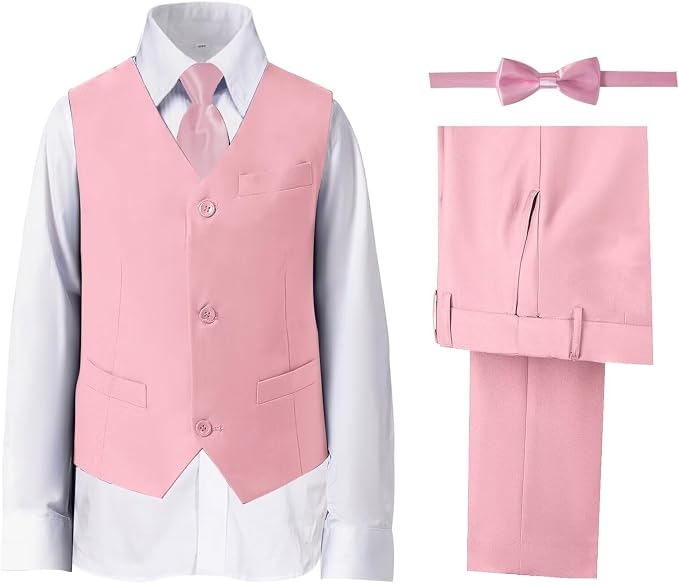 Boys' Suits Formal Slim Fit Tuxedo Boys Vest and Pants Set by DHTS