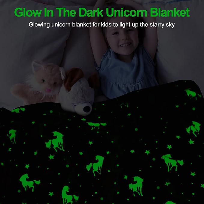 Unicorn Glow in The Dark Blankets - Image 2