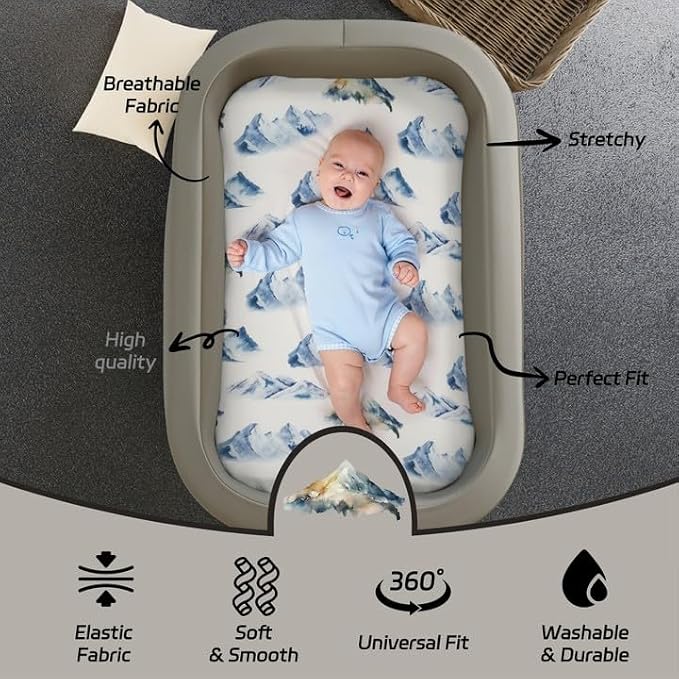 4 Pack Breathable Bassinet Sheets - Image 6