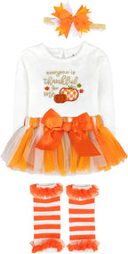 Baby Girl Holiday Outfit 4-Piece Set – Long Sleeve Bodysuit, Tutu Skirt & - Image 6