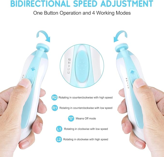 Baby Nail Trimmer Electric-12 in 1 Baby Nail Clippers Safe Baby Nail File Kit - Image 4